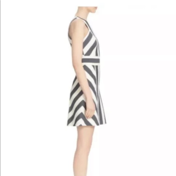 NWT Milly Maya Striped Cotton Blend Sleeveless Woven A-Line Lined Mini Dress. - Picture 2 of 7
